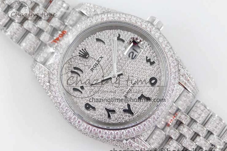 Jubilee Diamonds Datejust TWF 41 Arabic Full on A2824 Dial Edition SS Markers Best Bracelet 1:1 0214